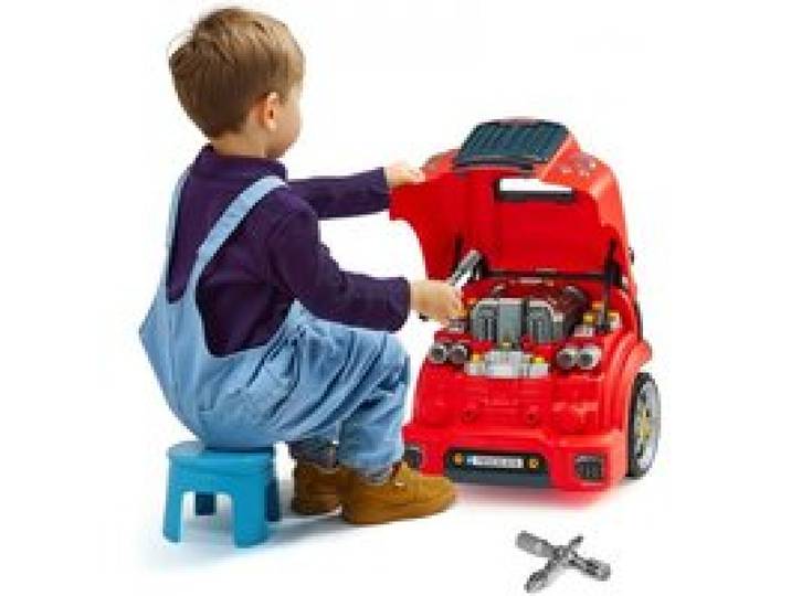 VEVOR Motorspielzeug, 60-teilig, Autoreparaturset für Kinder, mit abnehmbaren Teilen, Lichtern & Geräuschen, Lenkrad & Hupe, Mechaniker-Werkstattset für Kinder für Kleinkinder ab 3 Jahren, Rot