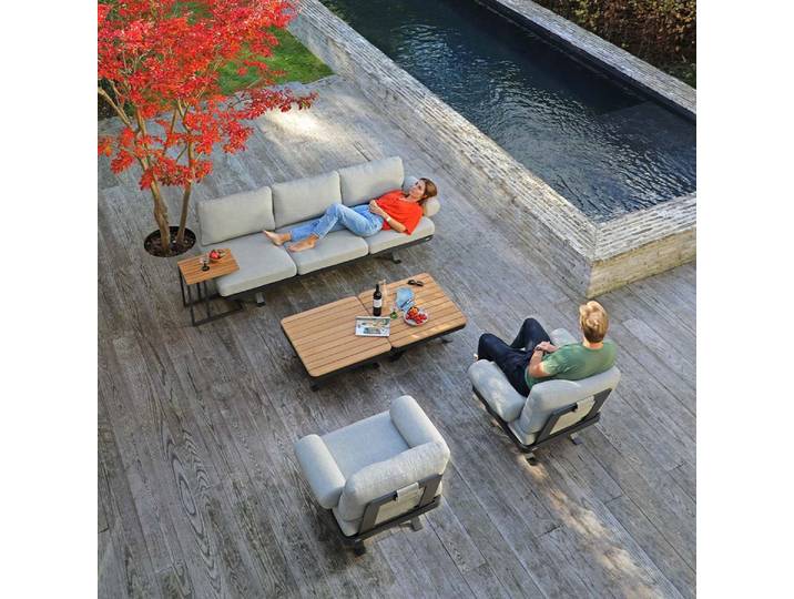 Zebra Sky Lounge 3-Sitzer Set camden grey, 2x Lounge Sessel mit
