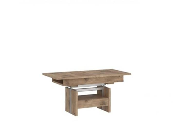 Couchtisch Cortado 02 ausziehbar Hubfunktion Schublade 110-150x65x56-72 cm Blatt anhebbar und ausziehbar für Essen oder Laptop, 1 Schublade für Zubehör, robuste Laminat Oberfläche, platzsparend