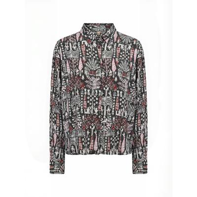 Hemdbluse SOYACONCEPT "Soya Concept Shirt SC-GOLFI", Damen, Gr. L, bunt (4985c oxblood rot combi), Obermaterial: 100% Viskose, Blusen Hemdbluse