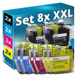 Druckfuxx, Druckerpatrone, Set 8x XL TINTE PATRONEN kompatibel BROTHER MFC J5330DW J5335DW J5730DW J5930DW