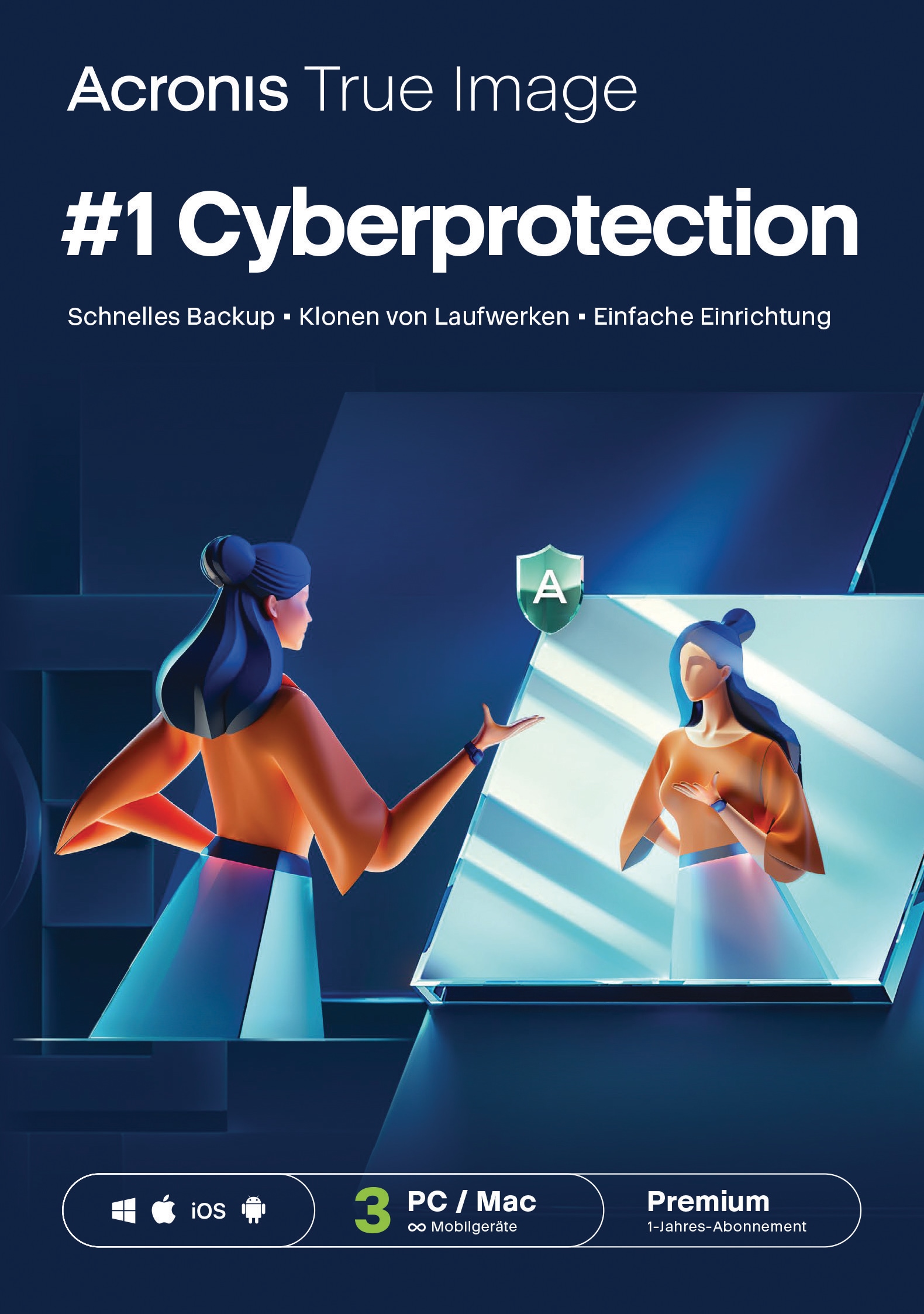 Acronis True Image Premium | 3 Geräte | 1TB Cloudspeicher | Download & Produktschlüssel