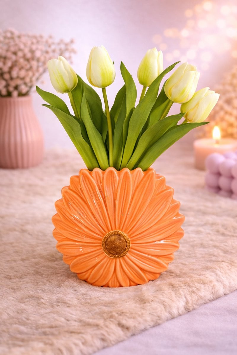 Bloemenvaas Daisy - Vrolijk Oranje