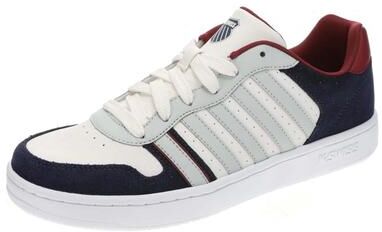 K-Swiss Court Palisades (Men's) Athletic in Blanc/Indigo/Tibetan Red, Size 10 M, Leather