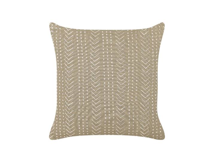 Beliani Dekokissen Cremeweiß 45/45 cm Senecio, Ecru, 45x45 cm, Heimtextilien, Wohntextilien, Kissen, Zierkissen