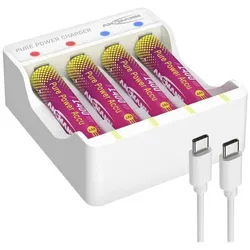 Ansmann Akku-Ladegerät Pure Power inkl. 4 Akkus Micro AA