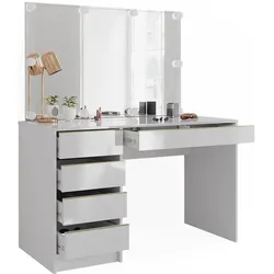 Vicco, Schminktisch, Sherry mit LED Beleuchtung (120 x 55 x 75 cm)