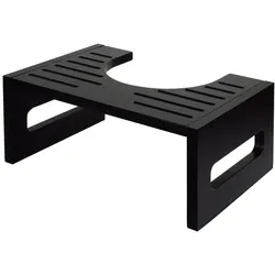 Relaxdays Toilettenhocker aus Bambus Schwarz