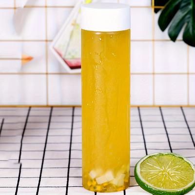 Universal Stock Clear PET Bottles Reusable Juice & Beverage Storage Bottles With Leakproof Lids white Cap