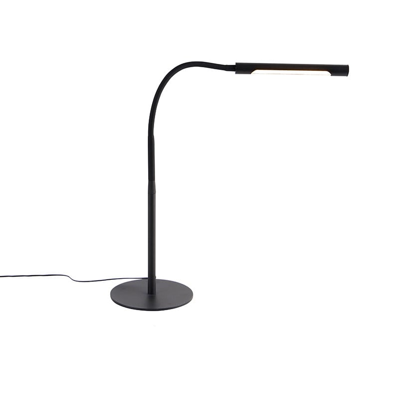 Qazqa Moderne Tafellamp Zwart met LED en Touch Dimmer
