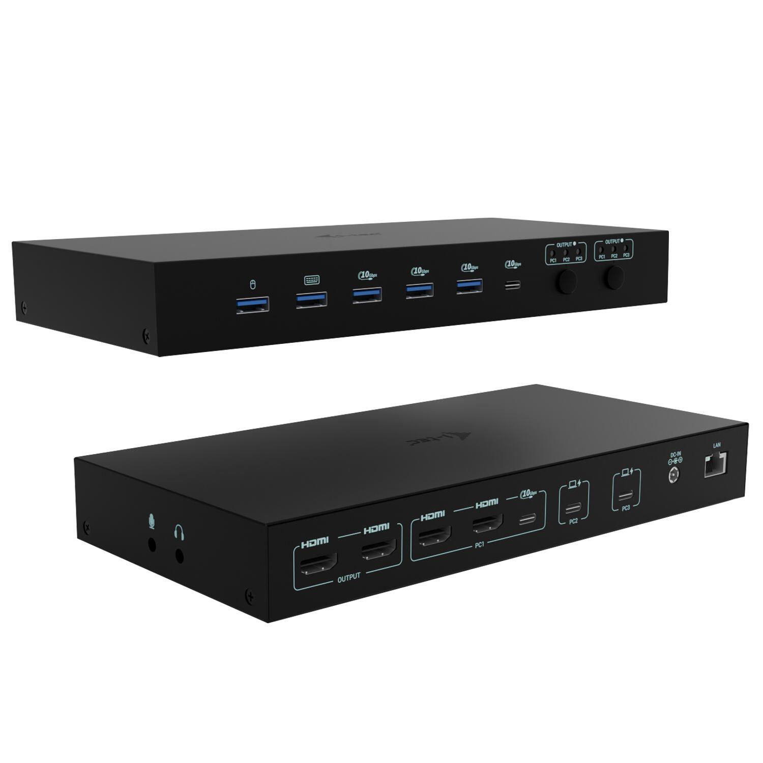 i-Tec USB-C KVM Dock PRO für bis zu 3 Geräte, Dual Video mit 2x Power Delivery max. 92W C31KVMDOCKPDPRO