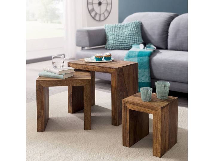 Beistelltisch Arenal 3er-Set 50 x 45 x 30cm Braun
