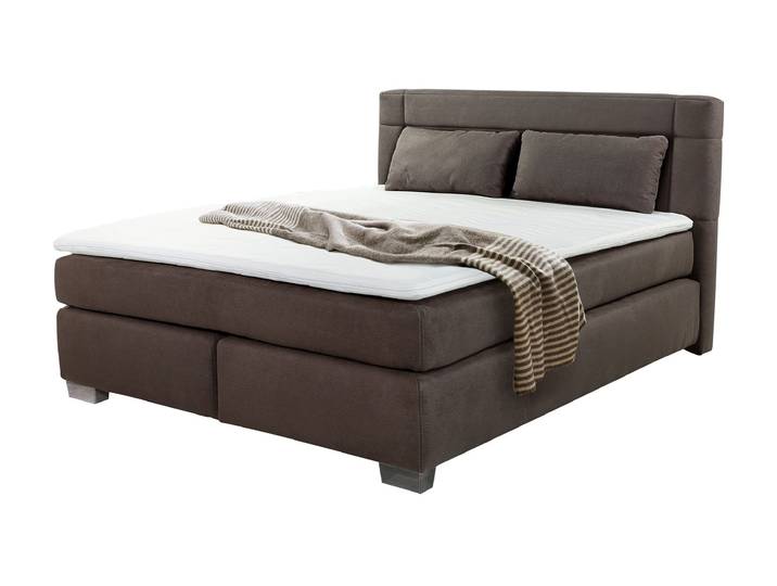 Boxspringbett 160 x 200 cm dunkelbraun H3/H4 - ROMANA - MIX