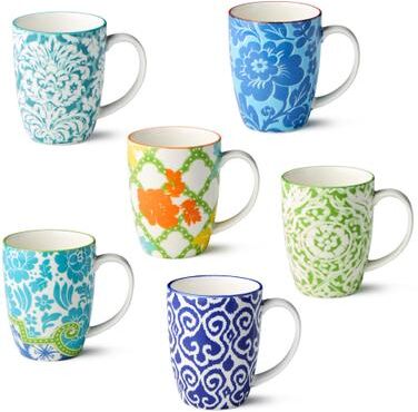 Certified International Pavillion 16 oz. Mugs, Set of 6 Assorted Designs