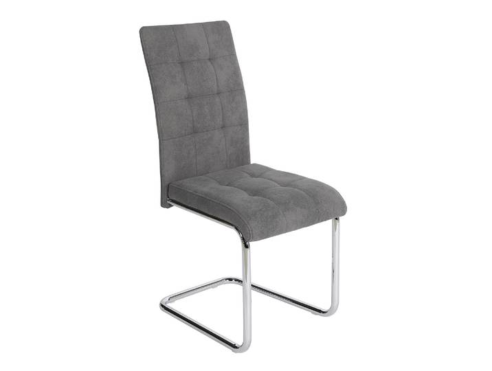 Chaise capitonnée San Gris. - Basika