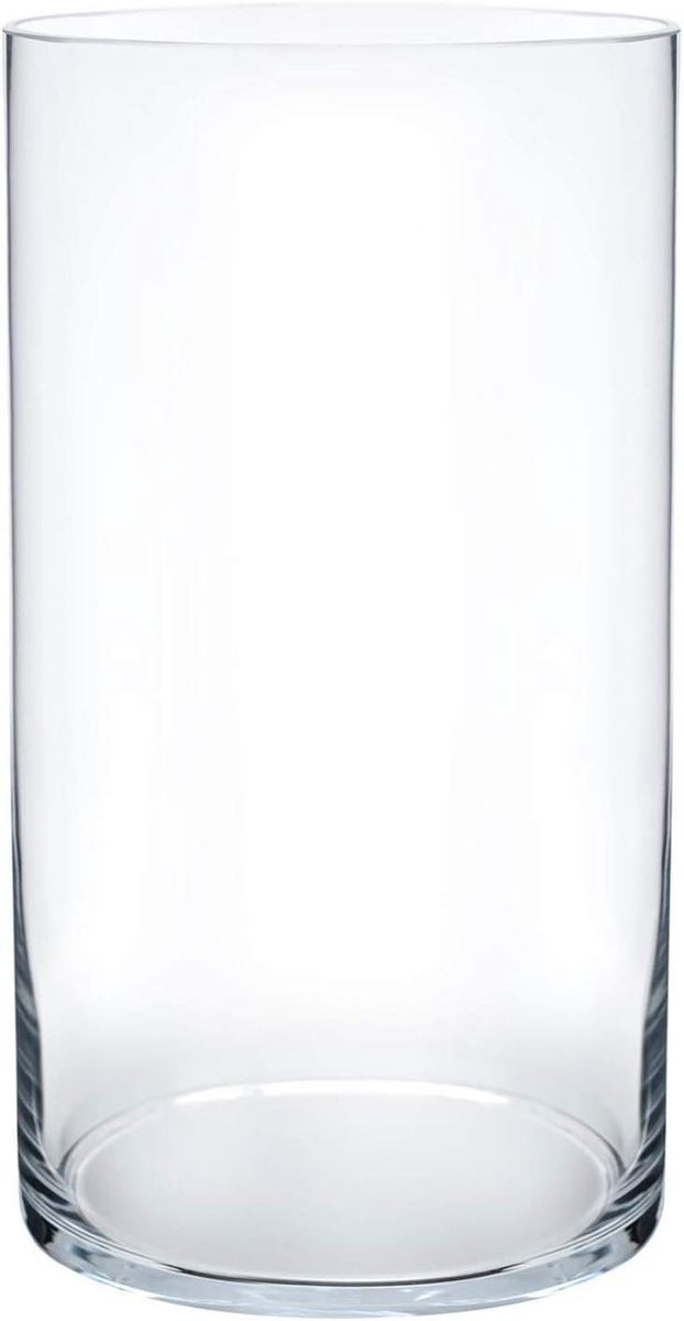 Glazen Cilinder Vaas - Helder - Hoogte: 25,4 cm
