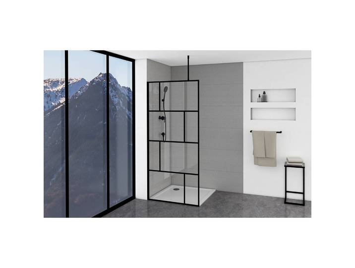 Duschwand Walk-In III 90cm Schwarz