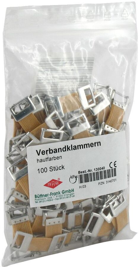 Verbandklammern hautfarben mit Gummiband 100stk