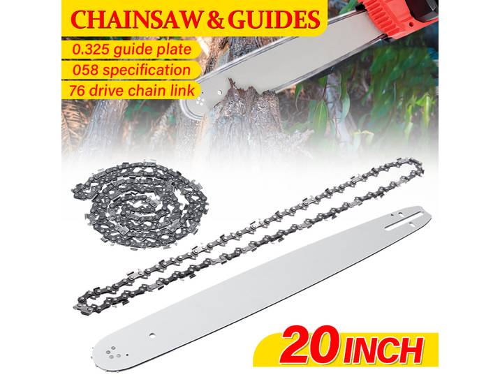 Chaîne de rechange pour scie à chaîne de 20 pouces, 76 maillons, pour modèle Timberpro 62CC 0.325, surface lisse pour la coupe du bois.
