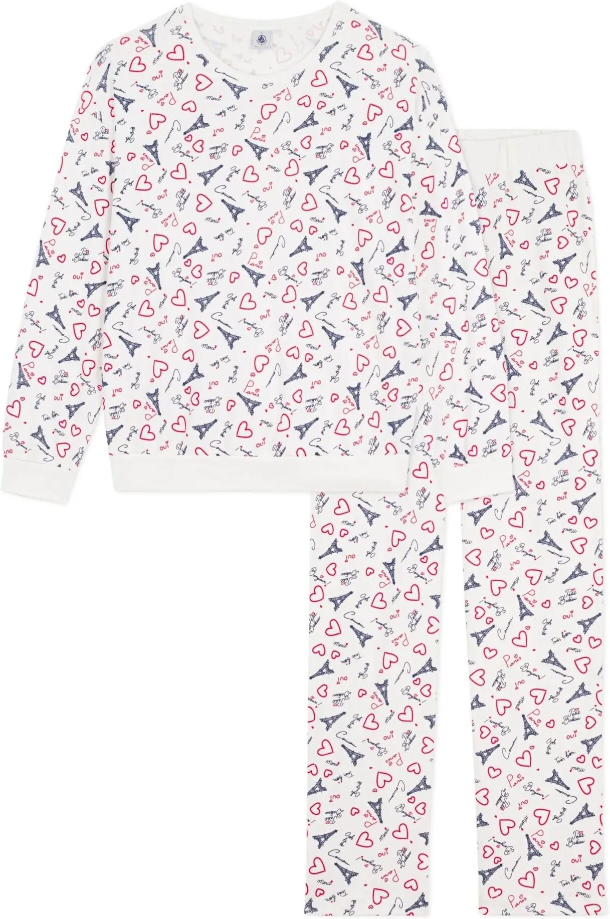 Petit Bateau Pyjama Paris Blanc XS