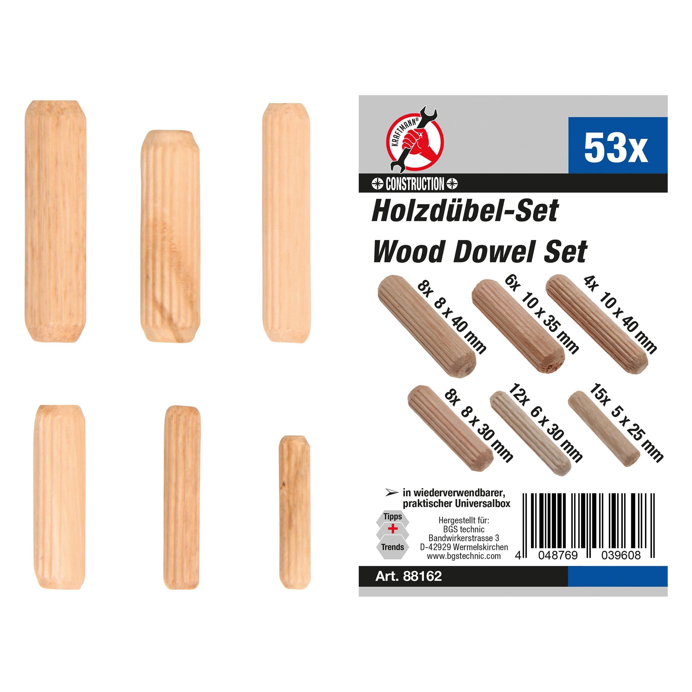 BGS Holzdübel-Sortiment (53 Stk.) (88162)