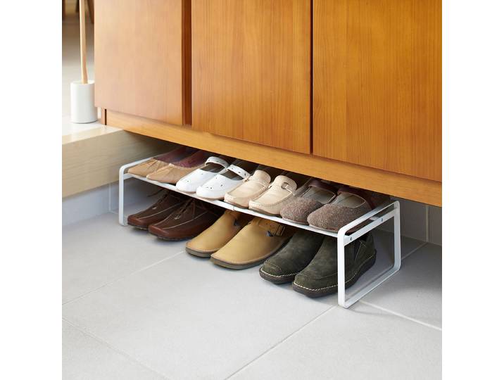 Étagère à chaussures extensible Frame 41 x 18 x 25cm Blanc/Blanc