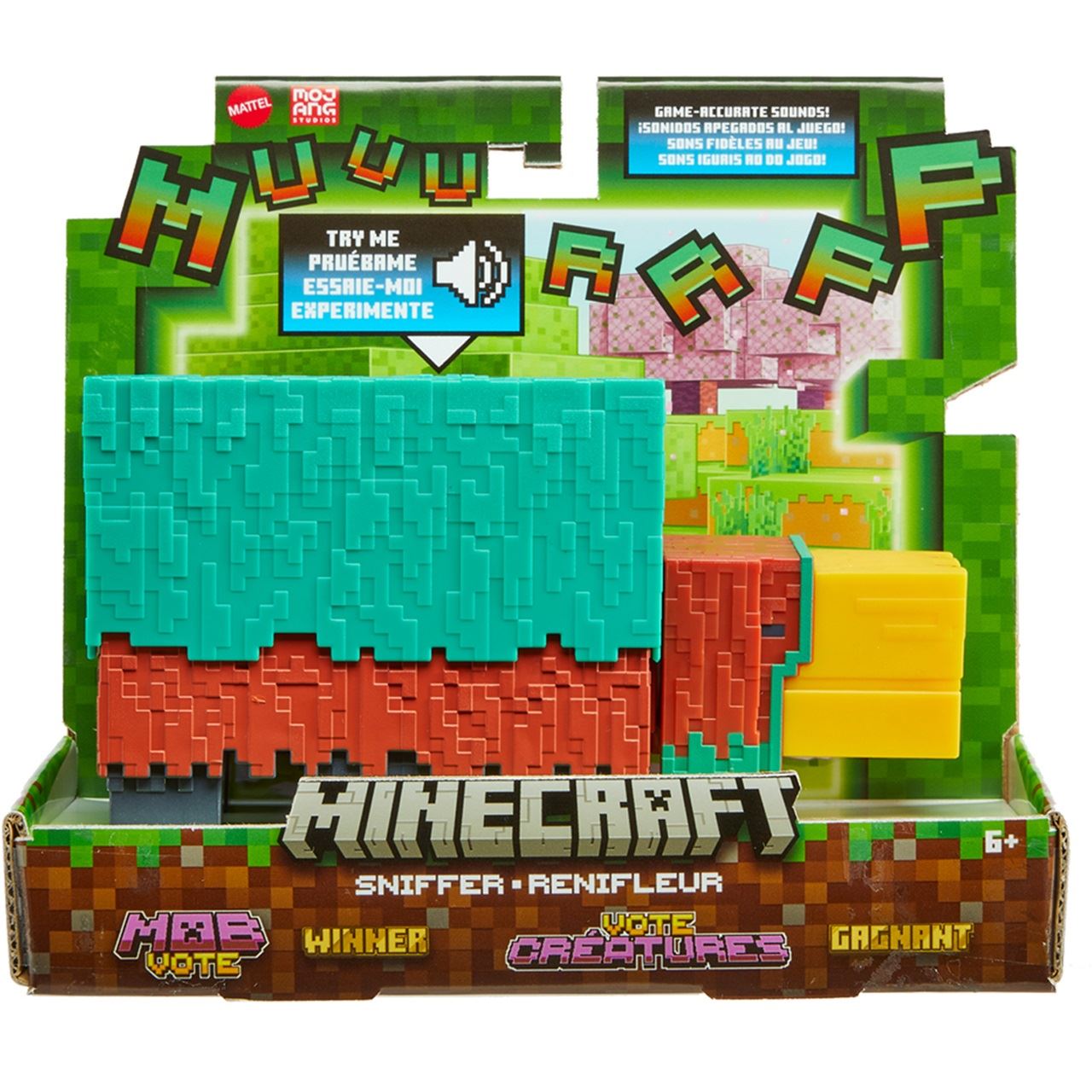Mattel Minecraft Schnüffler-Actionfigur (8 cm, mit Geräuschen wie im Spiel)
