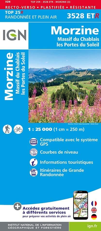 Carte de randonnée IGN TOP 25 n° 3528 ETR (résistante) - Morzine & Massif du Chablais (Alpes)