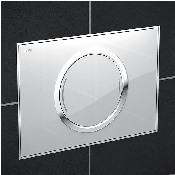 MEPA Zero Betätigungsplatte 421854 Glas weiß, 2-Mengenspülung