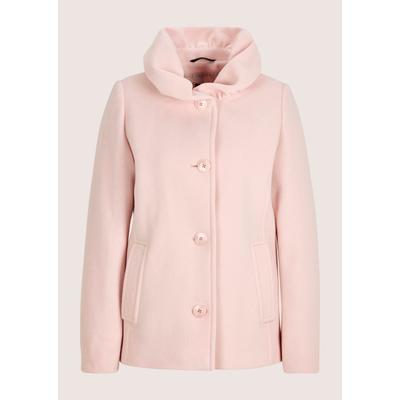 Kurzjacke MADELEINE "Wollmantel Eleganter Einreiher mit modischem Schalkragen", Damen, Gr. 44, rosa (puderrosé), Obermaterial: 80% Wolle WO. 20% Polyamid PA., Modern, Jacken Kurzjacke, Wollmischung, modische Kragenform