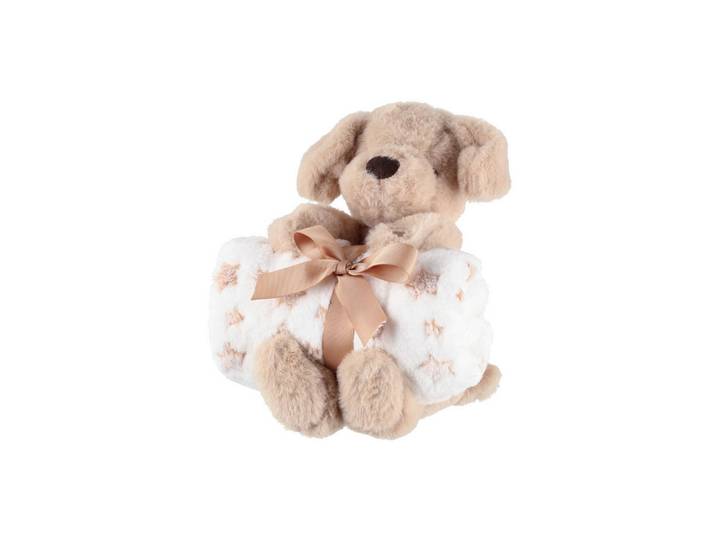 Fleecedecke Maskottchen 75/100 cm, Braun, 19.5x26 cm, Heimtextilien, Wohntextilien, Decken, Kuscheldecken