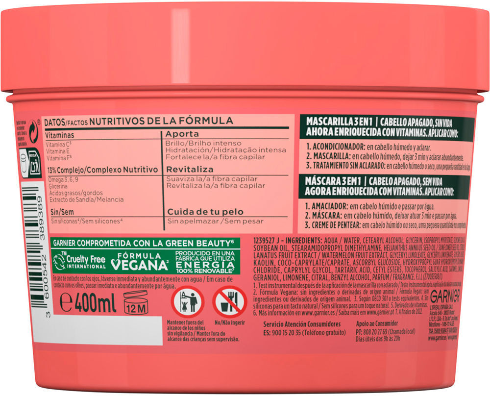 Garnier Fructis Hair Food Watermelon masque revitalisant 350 ml