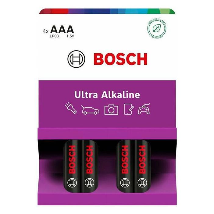 Philips BOSCH BATTERIE 4 STÜCK AAA ULTRA ALKALINE LR03UA4B/00 (4 Stk., AAA) (36738)