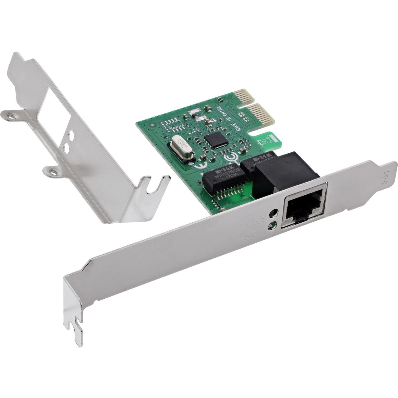 InLine Gigabit Netzwerkkarte, 1x RJ45 1Gb/s, PCIe x1, inkl. Low-Profile
