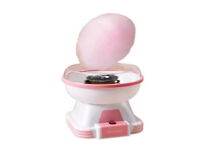 Zuckerwattemaschine Zuckerwattemaschine for den Hausgebrauch, vollautomatische Maschine zur Herstellung von Zuckerwatte, handgefertigte Mini-Bonbons in ausgefallenen Farben(Pink)