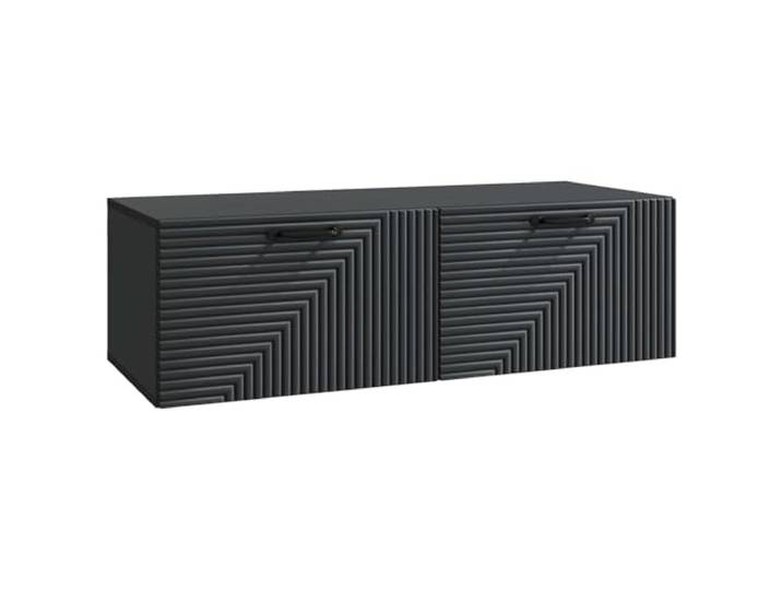KGFHERENB Wand TV Board Schwarz 98x41x30 cm Lowboard Holzwerkstoff Schwebeboard fürs Wohnzimmer und Schlafzimmer mit 2 Schwenktüren, 60 kg Belastbarkeit und platzsparendem Design.