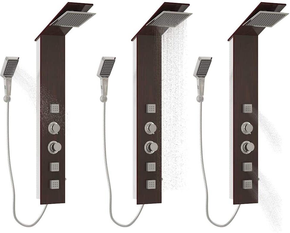 vidaXL Système de panneau de douche Verre Marron