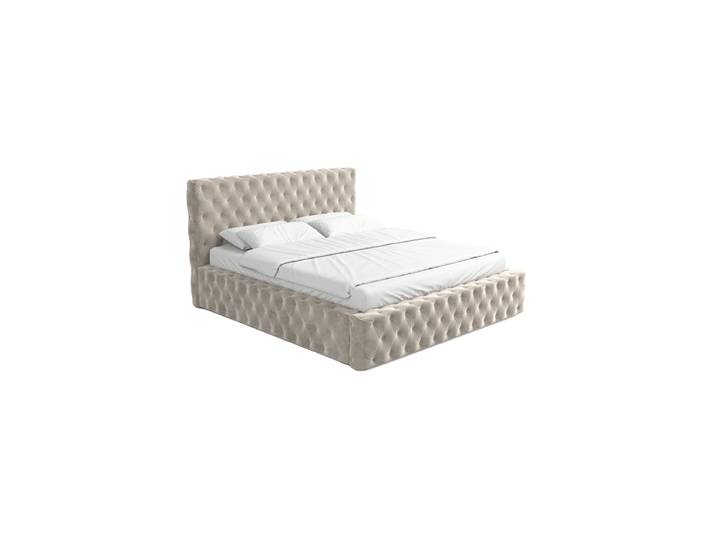 Design Polsterbett „Garbo“ mit Ablagefach, Samt Sand BLOOMINGLOFT Collection
