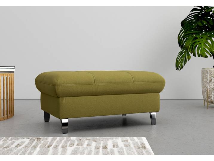 Stauraumhocker SIT & MORE Maggiore , grün (olive), B:102cm H:48cm T:67cm, 98% Polyester, 2% Polyamid, Hocker, mit Stauraum und modernen Metallbeinen
