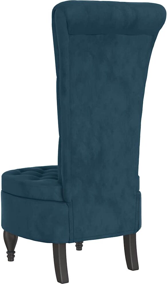 vidaXL Chaise à dossier haut bleu velours conception de bouton