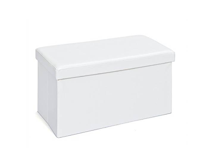 Inter Link – Aufbewahrungsbox mit Deckel – Groß - Faltbox – Waschbare Boxen - Polyurethan – Kunstleder – Viel Stauraum - Für Kleidung, Spielzeuge – Stauraum – 76 x 38 x 38 cm – Weiß – Setto