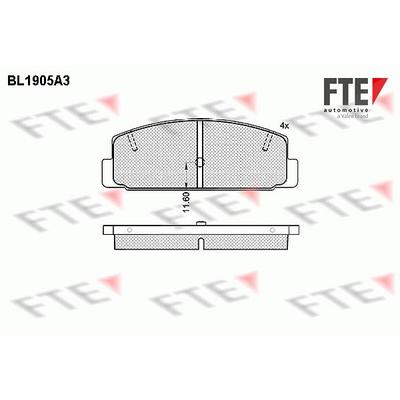Fte Bremsbelagsatz, Scheibenbremse [Hersteller-Nr. 9010494] für Mazda