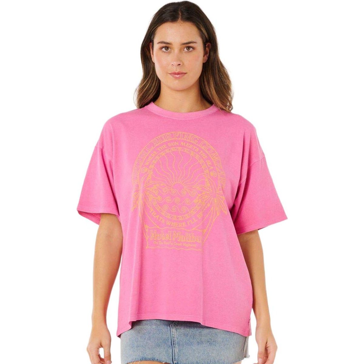 RipCurl Hotel Malibu Heritage Tee super pink (4007) S 0MSWTE-4007-S