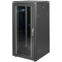 Netzwerkschrank Unique Serie - 600x600 mm (BxT), IT-Schrank schwarz, 22 Höheneinheiten