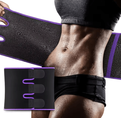 Inspire Picks Waist Trimmer Belt, Sweat Waist Trainer, Waist Trainer Belt, Compression Waist Wrap, Fitness Waist Belt purple