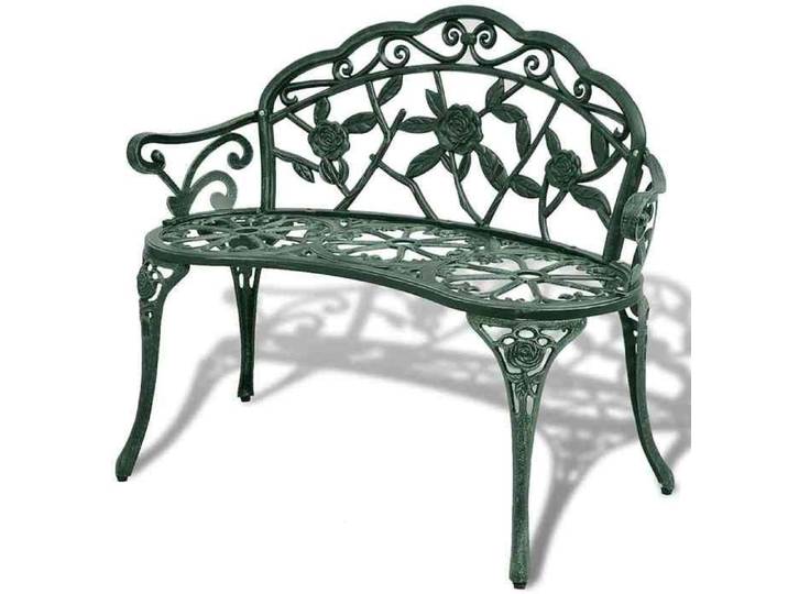 BEST-HOME Banc de jardin - banc d'extérieur pour Cour Terrasse 100 cm Aluminium coulé Vert nvq4820