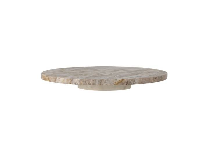 Plateau tournant en marbre beige, rond, uni, pour fromages et tap