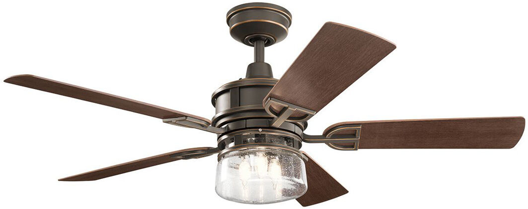 Longshore Tides Marcy 52cm Ceiling Fan with Light Kit Medium Walnut 52cm