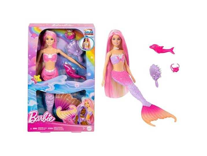 Barbie Zeemeerminpop, Malibu met roze haar en dolfijn