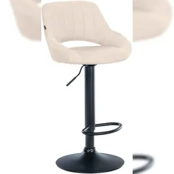 CLP Barhocker Milet Stoff Stoff HBT: 85x47x48 cm creme schwarz